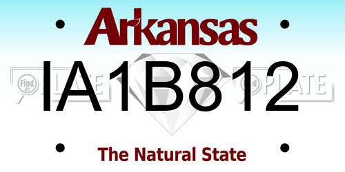 IA1B812 Arkansas License Plate