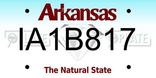 IA1B817 Arkansas License Plate