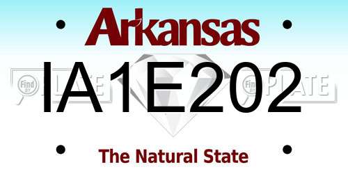 IA1E202 Arkansas License Plate