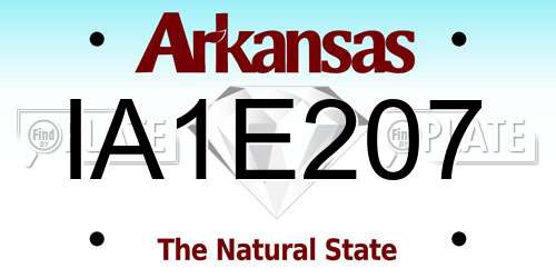 IA1E207 Arkansas License Plate