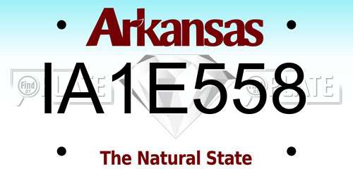 IA1E558 Arkansas License Plate