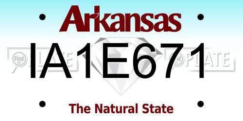 IA1E671 Arkansas License Plate