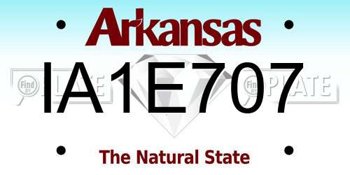 IA1E707 Arkansas License Plate