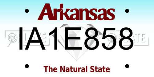 IA1E858 Arkansas License Plate