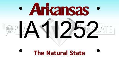 IA1I252 Arkansas License Plate