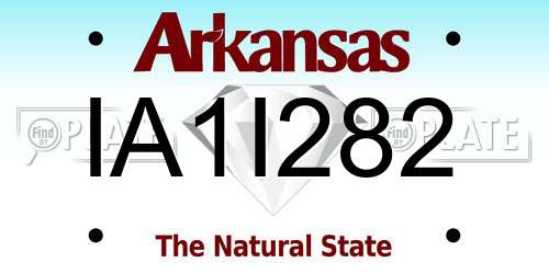 IA1I282 Arkansas License Plate