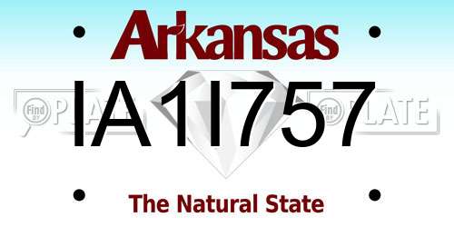 IA1I757 Arkansas License Plate