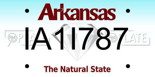 IA1I787 Arkansas License Plate