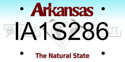IA1S286 Arkansas License Plate