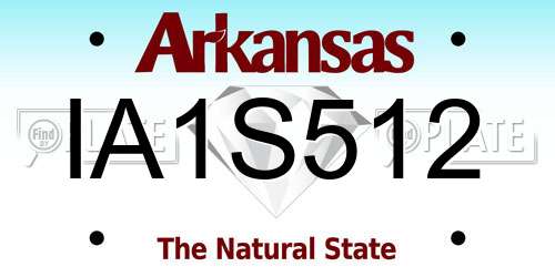 IA1S512 Arkansas License Plate