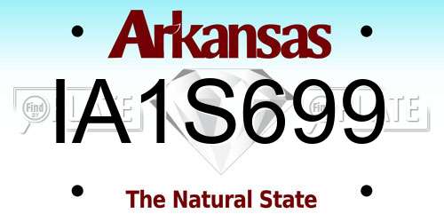 IA1S699 Arkansas License Plate