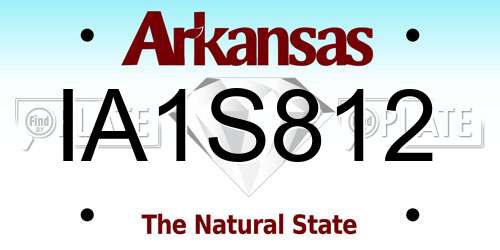 IA1S812 Arkansas License Plate