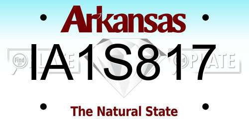 IA1S817 Arkansas License Plate