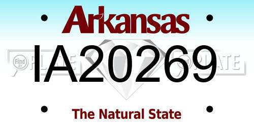 IA20269 Arkansas License Plate