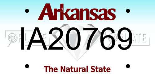 IA20769 Arkansas License Plate