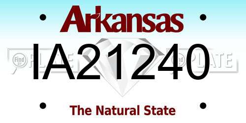 IA21240 Arkansas License Plate