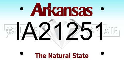 IA21251 Arkansas License Plate