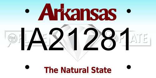 IA21281 Arkansas License Plate