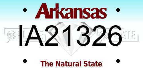 IA21326 Arkansas License Plate