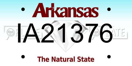 IA21376 Arkansas License Plate