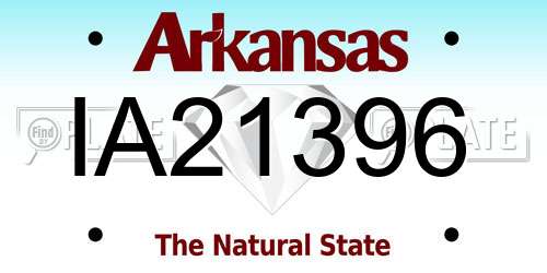 IA21396 Arkansas License Plate