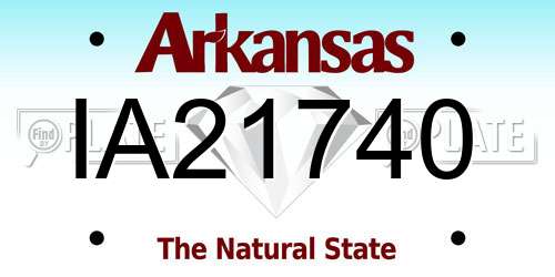 IA21740 Arkansas License Plate