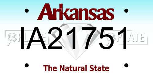 IA21751 Arkansas License Plate