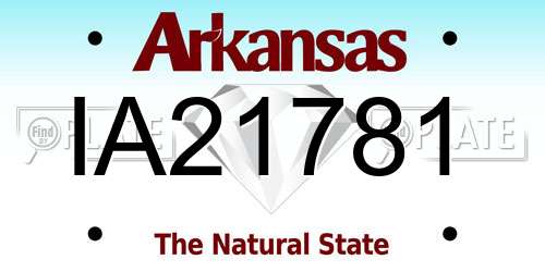 IA21781 Arkansas License Plate