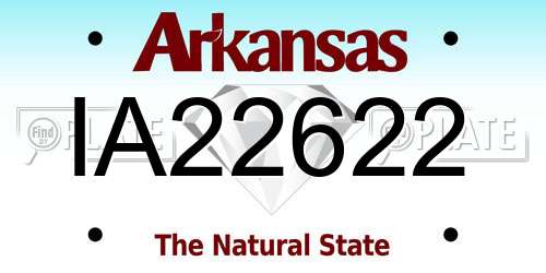 IA22622 Arkansas License Plate