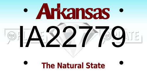 IA22779 Arkansas License Plate