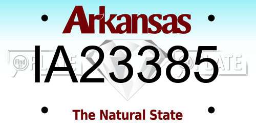 IA23385 Arkansas License Plate