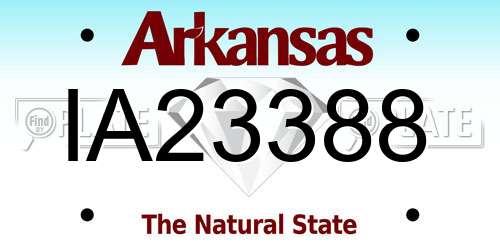 IA23388 Arkansas License Plate