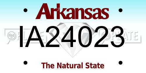 IA24023 Arkansas License Plate