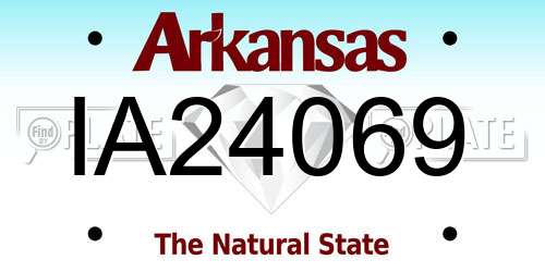 IA24069 Arkansas License Plate
