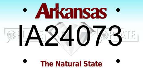 IA24073 Arkansas License Plate