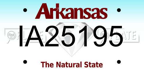 IA25195 Arkansas License Plate