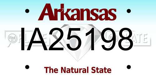 IA25198 Arkansas License Plate