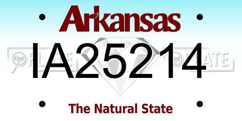 IA25214 Arkansas License Plate