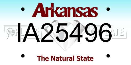 IA25496 Arkansas License Plate