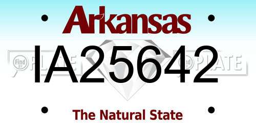 IA25642 Arkansas License Plate