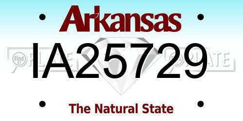 IA25729 Arkansas License Plate