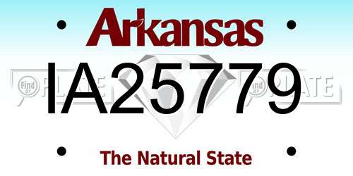 IA25779 Arkansas License Plate