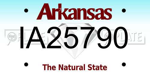 IA25790 Arkansas License Plate