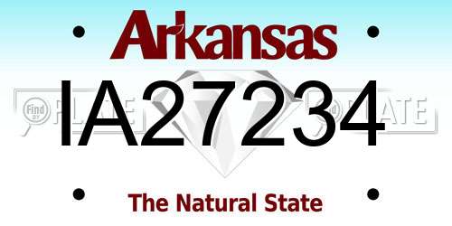 IA27234 Arkansas License Plate