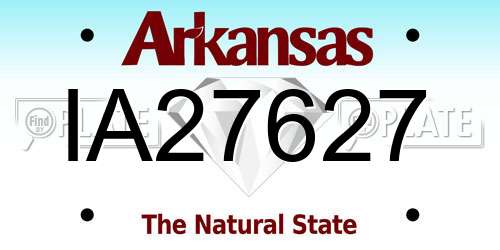 IA27627 Arkansas License Plate