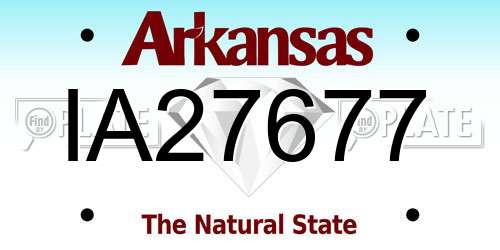 IA27677 Arkansas License Plate