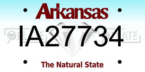 IA27734 Arkansas License Plate