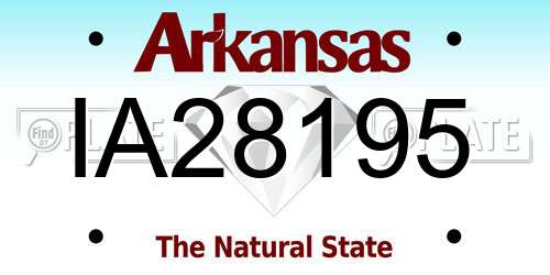 IA28195 Arkansas License Plate