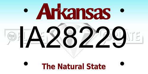 IA28229 Arkansas License Plate