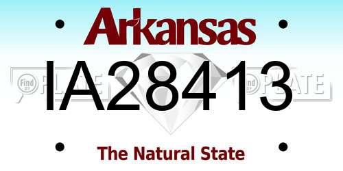 IA28413 Arkansas License Plate